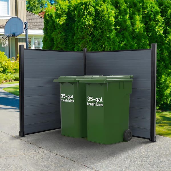 6 ft. H x 6 ft. W Outdoor Grey Composite Fence Panel with One Aluminum Post Garden Fence