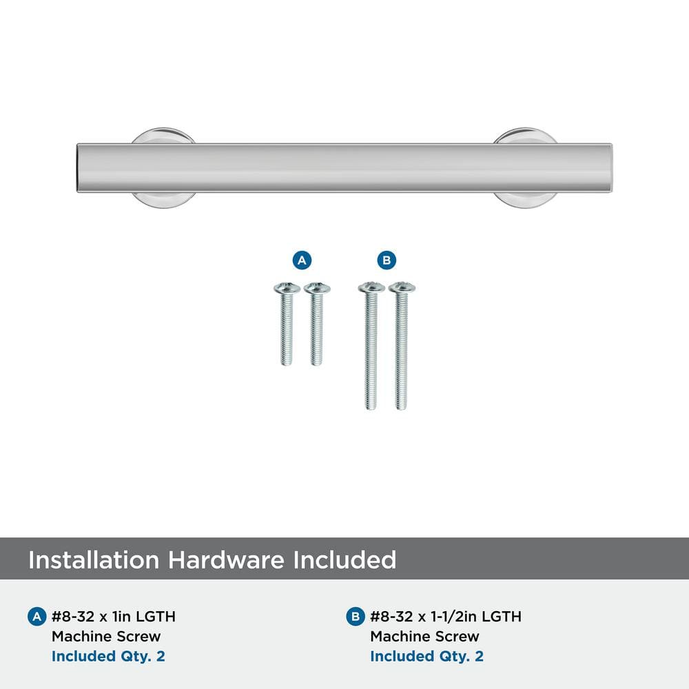 Polished Chrome 3-3/4 Inch Modern Cabinet Pull