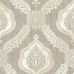 Zoraya Taupe Damask Paper Strippable Wallpaper (Covers 56.4 sq. ft.)