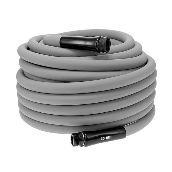 Colors Series 5/8 in. x 75 ft. 3/4 in. 11-1/2 GHT Fittings Garden Hose with Standard Grip in Slate Gray