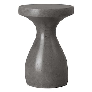 Caemen 22 in. H Matte Terrazzo Gray Round Terrazzo Garden Stool