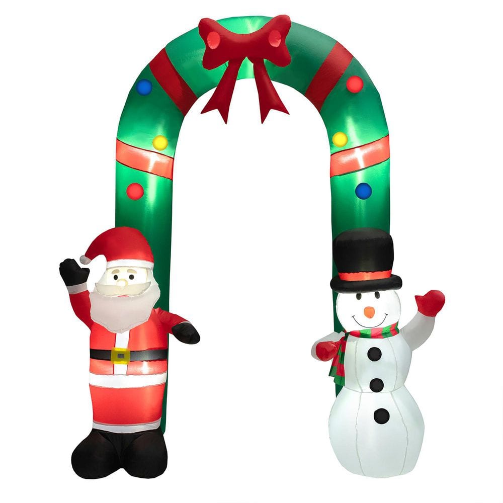 Gymax 8 ft. H x 6.7 ft. Tall Inflatable Archway Christmas Welcoming ...