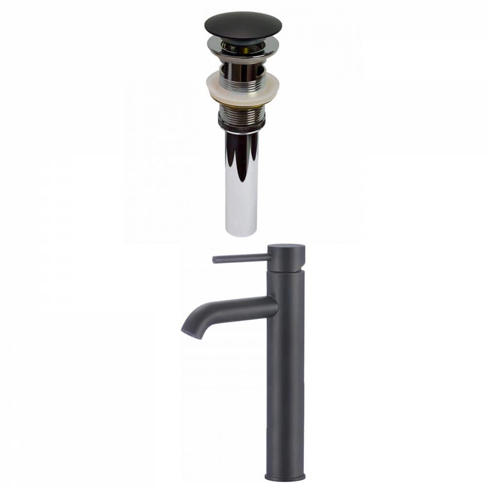 Katrina Single Handle Vessel Sink Faucet with Pop-Up Drain in Brushed Black