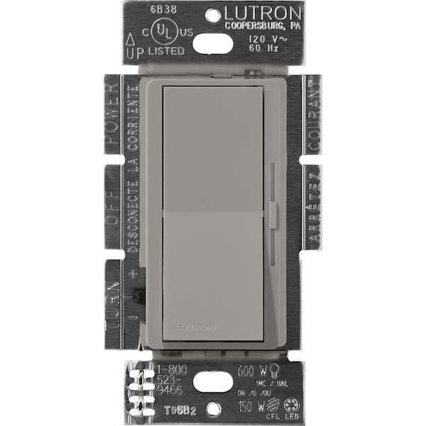 Lutron Diva Dimmer Switch for Magnetic Low Voltage, 600-Watt/Single-Pole or 3-Way, Cobblestone (DVSCLV-603P-CS)