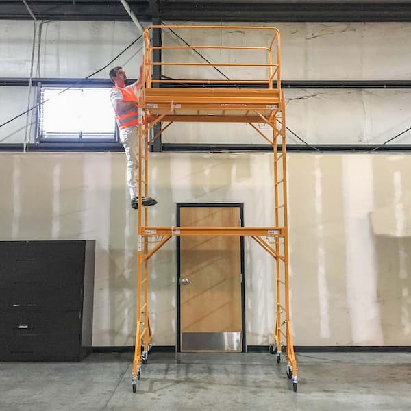 PRO-SERIES 12 ft Load Capacity 2-Story Rolling Scaffold Tower with 1000 lb 
