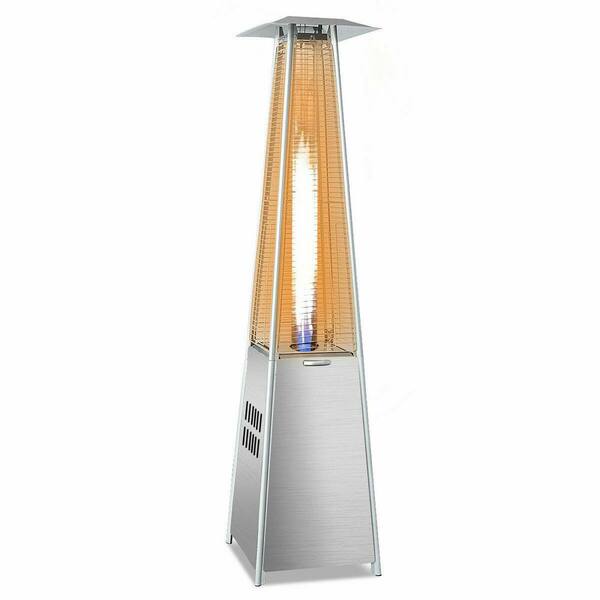Costway 40,000 BTU Stainless Steel Pyramid Glass Tube Dancing Flames