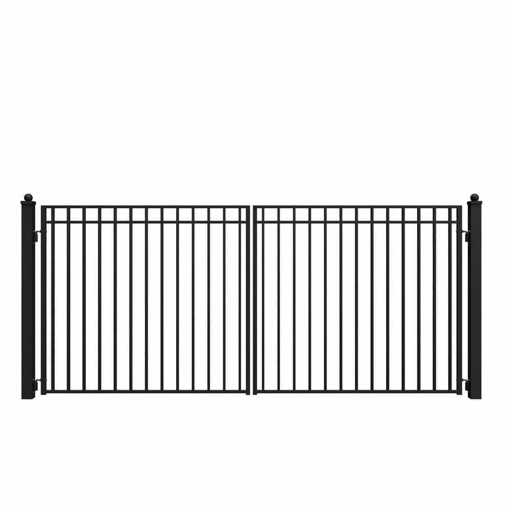Madrid 14 ft. x 6 ft. Black Steel Dual Driveway Fence Gate price history on PriceWatchPro