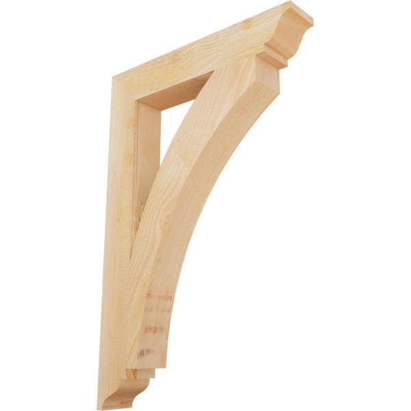 Ekena Millwork 4 in. x 36 in. x 24 in. Douglas Fir Thorton Traditional Rough Sawn Bracket