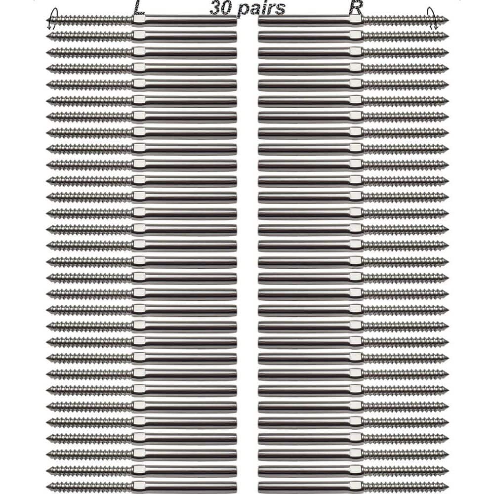 Stainless Steel Cable Railing Hardware System Kit for Wood Posts Swage Lag Screws Left & Right Thread 30 Pairs price history on PriceWatchPro