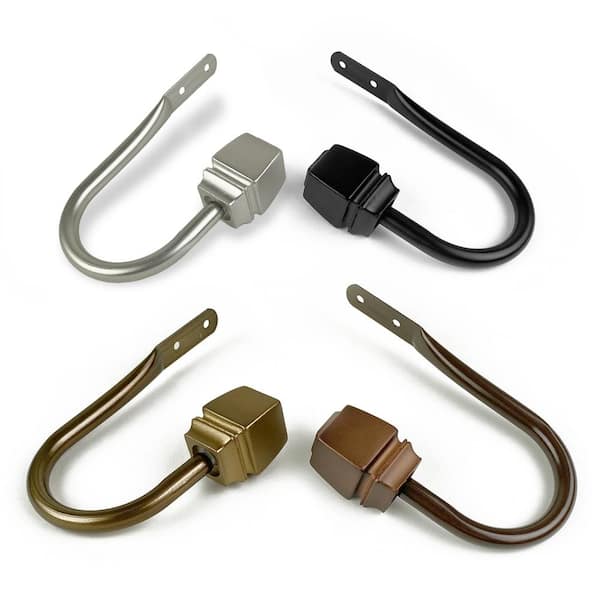 Judson Satin Nickel Steel Hook Curtain Holdback (Set of 2)