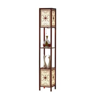 Details about   Artiva USA A808101WAL Etagere Shelf Floor lamp with Drawer 63"H Dark Walnut 