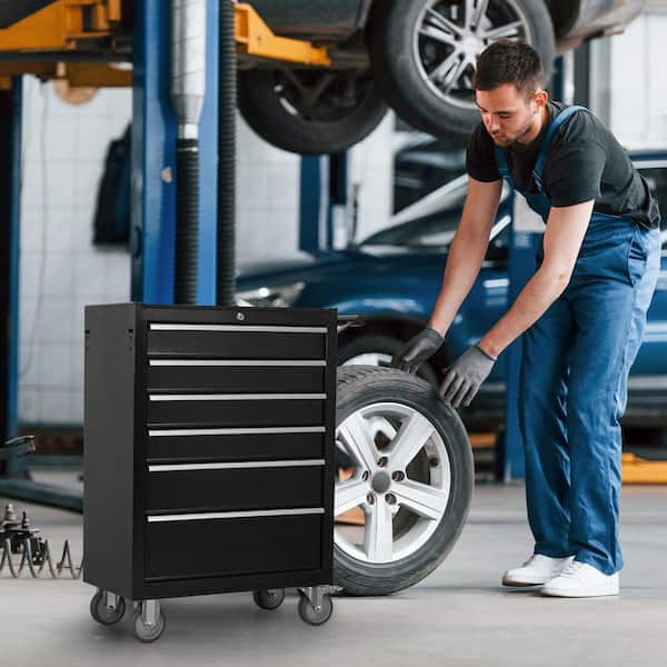 Busdays 24 in. 6-Drawer Rolling Tool Chest Cabinet, Large Capacity