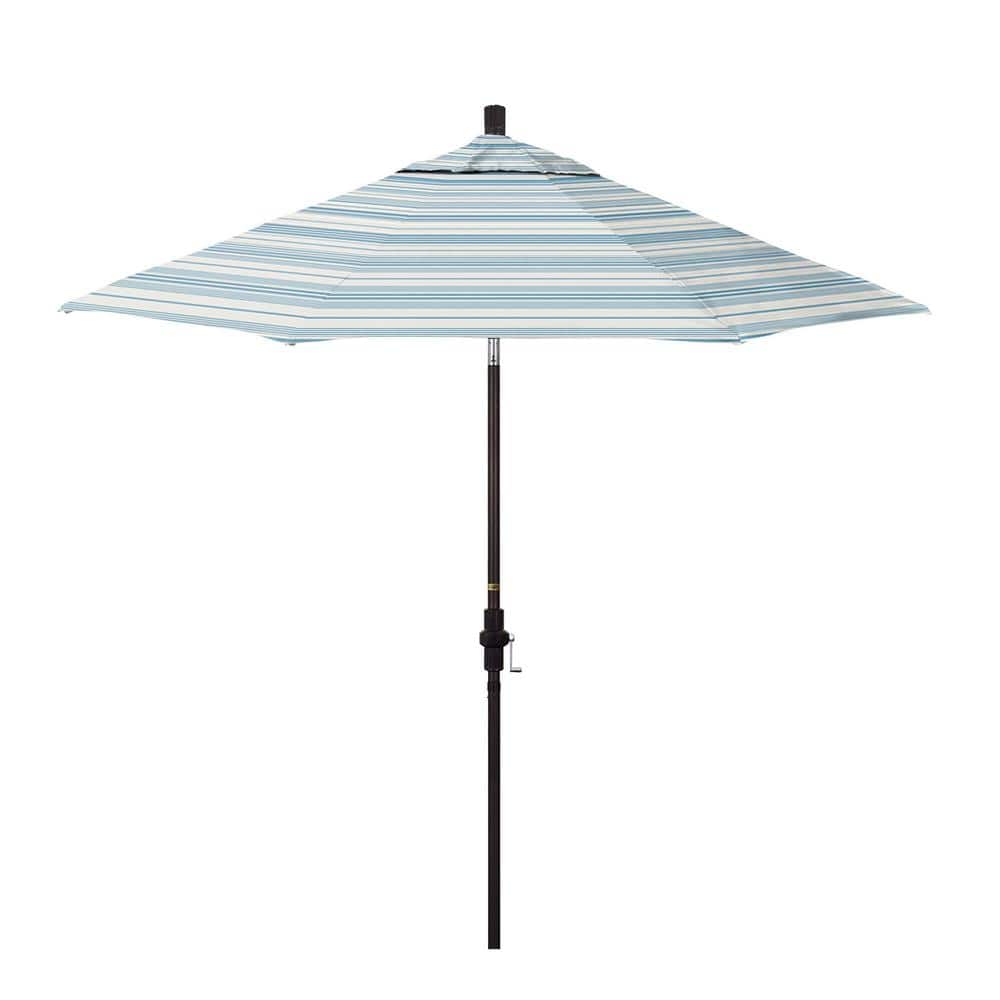 9 ft. Bronze Aluminum Market Patio Umbrella with Fiberglass Ribs Crank and Collar Tilt in Wellfleet Sea Pacifica Premium price history on PriceWatchPro