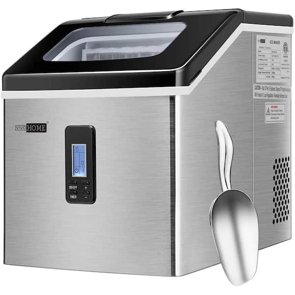 VIVOHOME 26 lbs. Per Day Portable Compact Countertop Ice Maker in White  X002Y5SE1H - The Home Depot