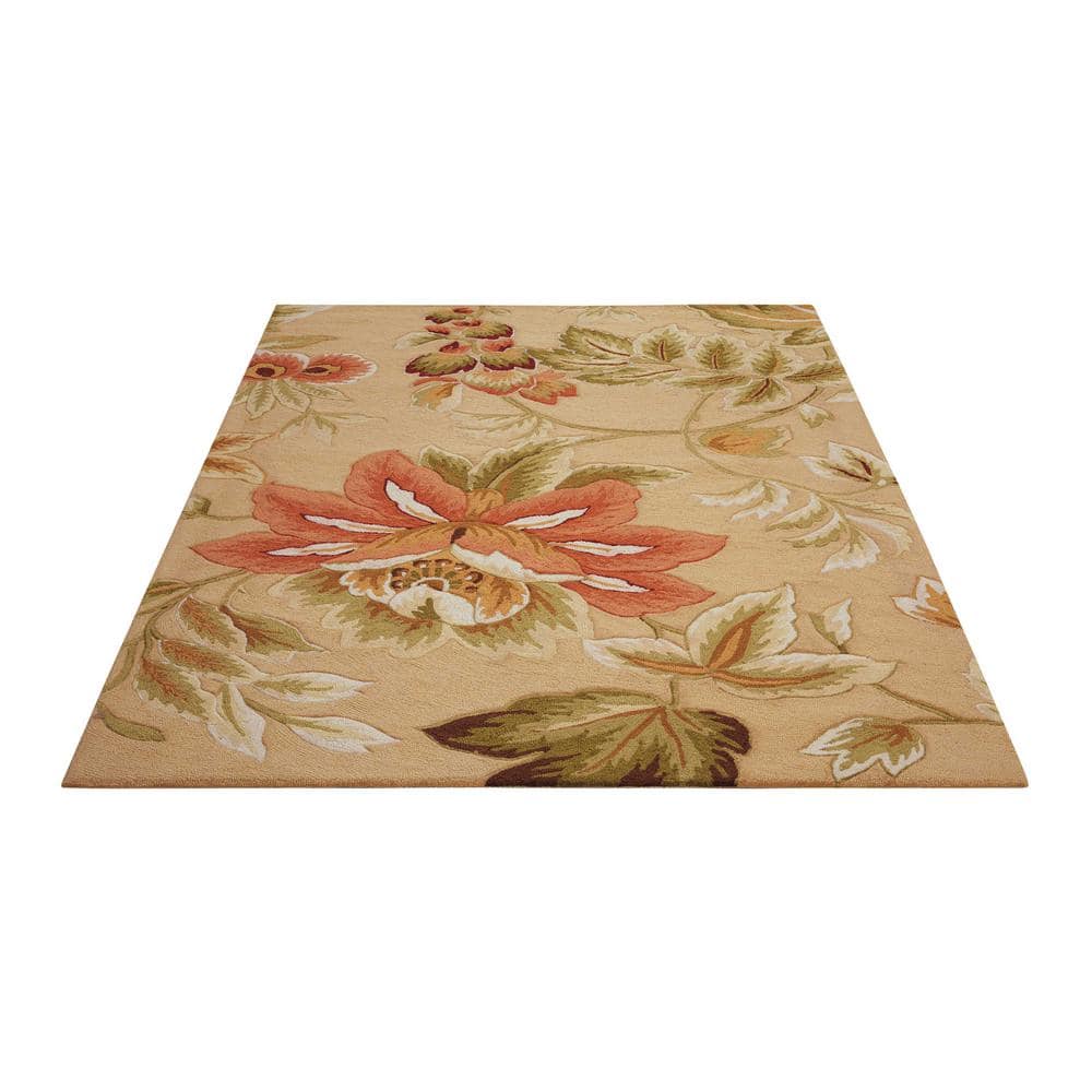 Beige Tufted Handmade Synthetic Rectangular 5' x 7' Rug