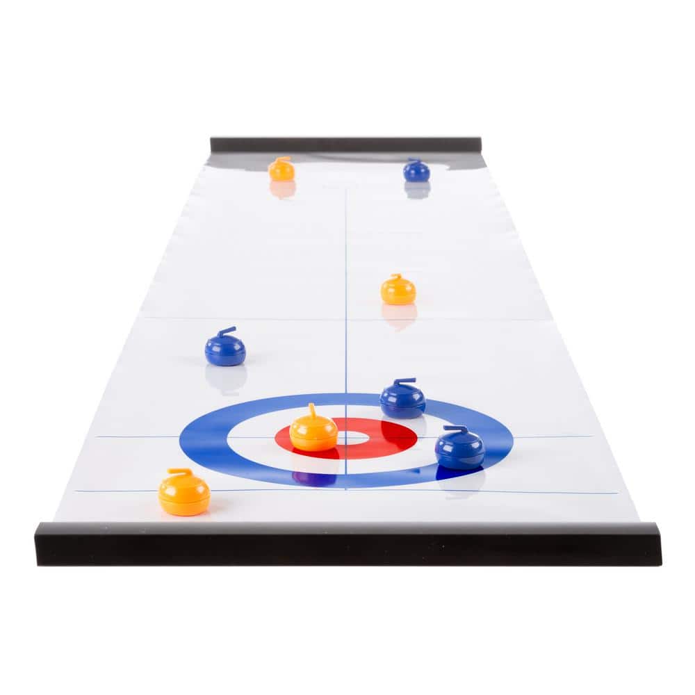 Tabletop Mini Curling Game, Measures Almost 4 Feet Long and Rolls Up  Quickly for Travel, Easy Setup, 2 to 8 Player Fun Family or Office Party  Game by