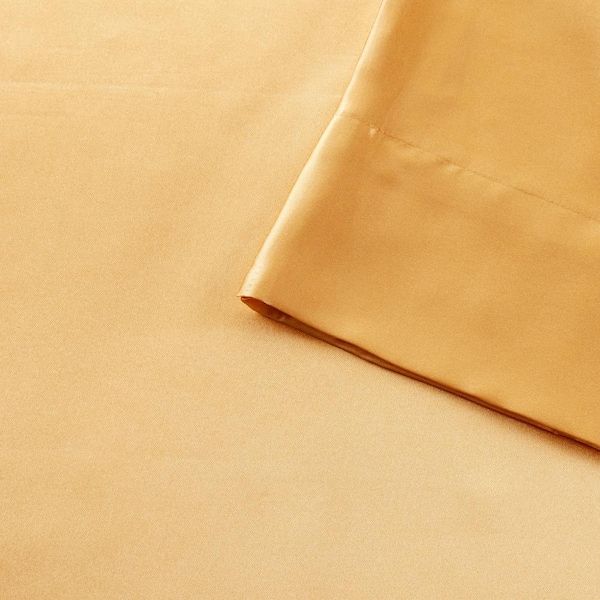 Madison Park Satin 6-Piece Gold Solid Polyester Queen Luxury Sheet