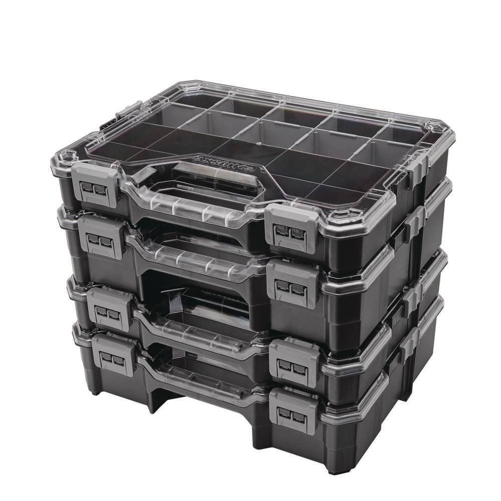 Husky 36-Compartment Interlocking Small Parts Organizer in Black (4-Pack)  HKY320034 - The Home Depot