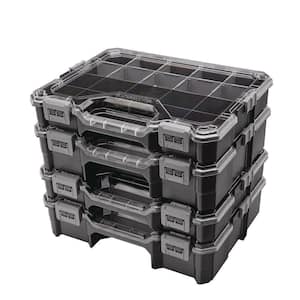 36-Compartment Interlocking Small Parts Organizer in Black (4-Pack)
