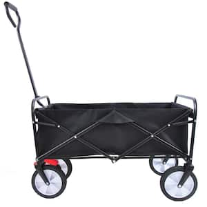 3 cu. ft. Steel and Fabric Folding Garden Cart in Black