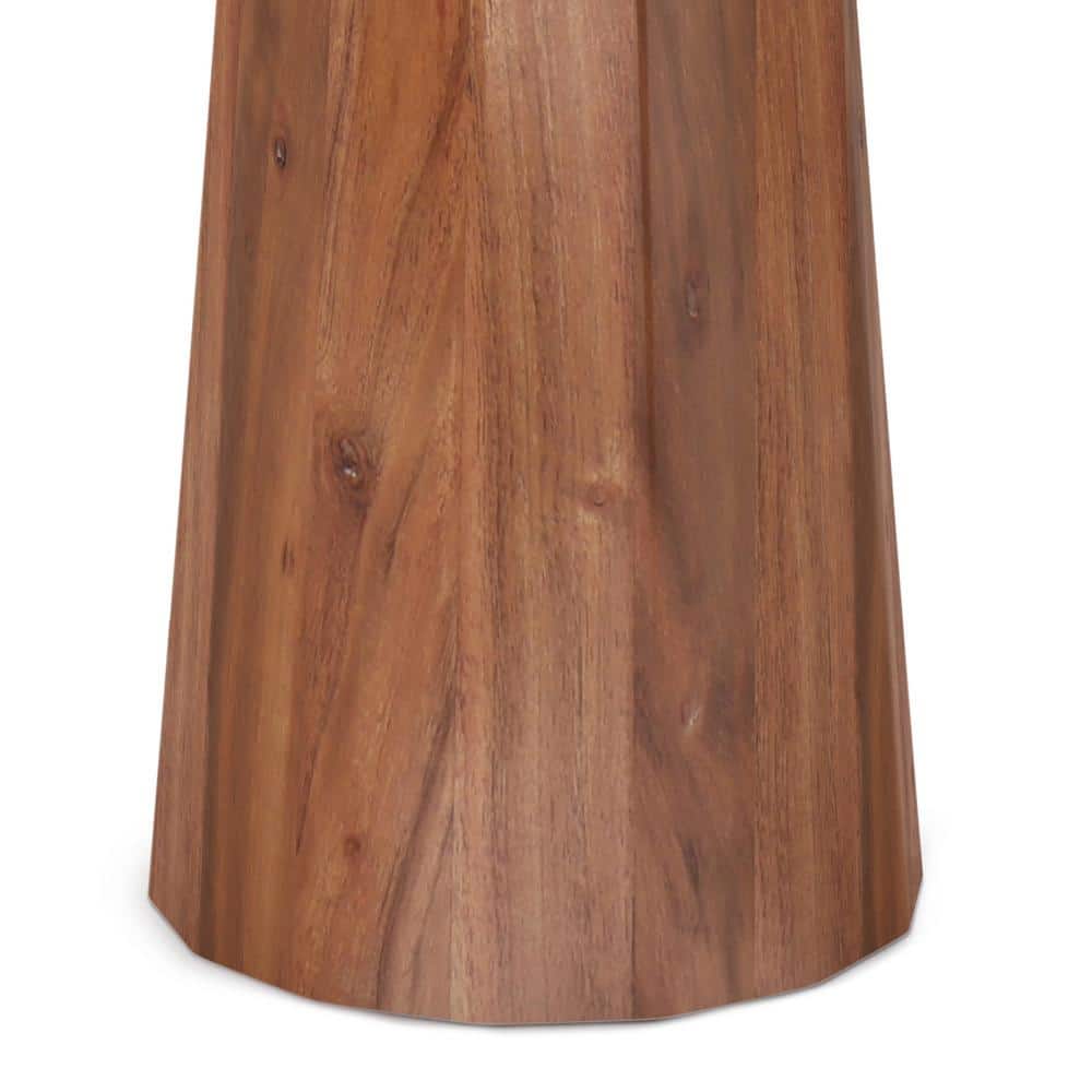 Dayton 13'' Round Light Cognac Solid Acacia Wood Accent Table