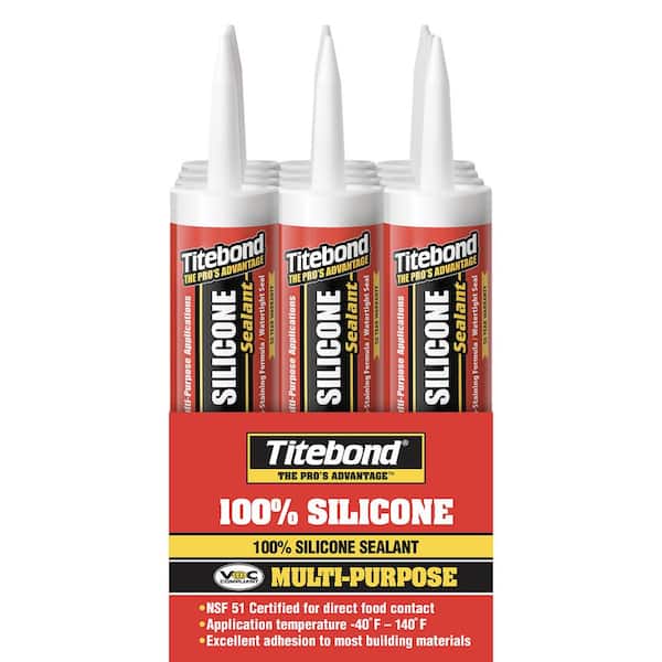 Titebond 10.1 Oz. 100% Silicone Sealant Clear (12-Pack)
