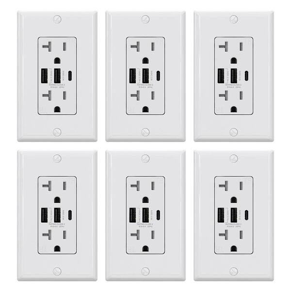 ELEGRP GFCI & USB Outlet AGUR 20T 42AC WH