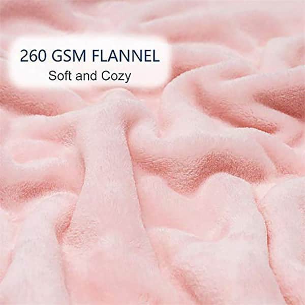  White Ivory Pink Cozy Soft Lightweight Throw Blankets