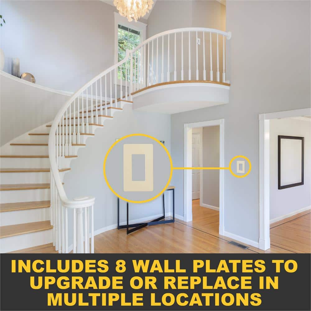 Ivory Thermoplastic 1-Gang Screwless Wall Plate Set