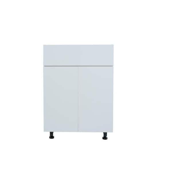 Cambridge Radiance 24 in. W x 21 in. D x 34.50 in. H Ready to Assemble Slab Bath Cabinet in White Gloss