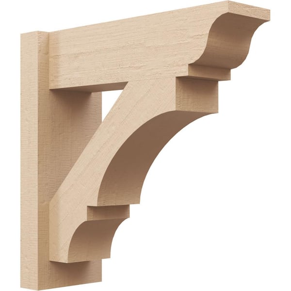 Ekena Millwork 6 in. x 18 in. x 18 in. Balboa Traditional Rough Cedar Woodgrain Timberthane Polyurethane Outlooker, Primed Tan