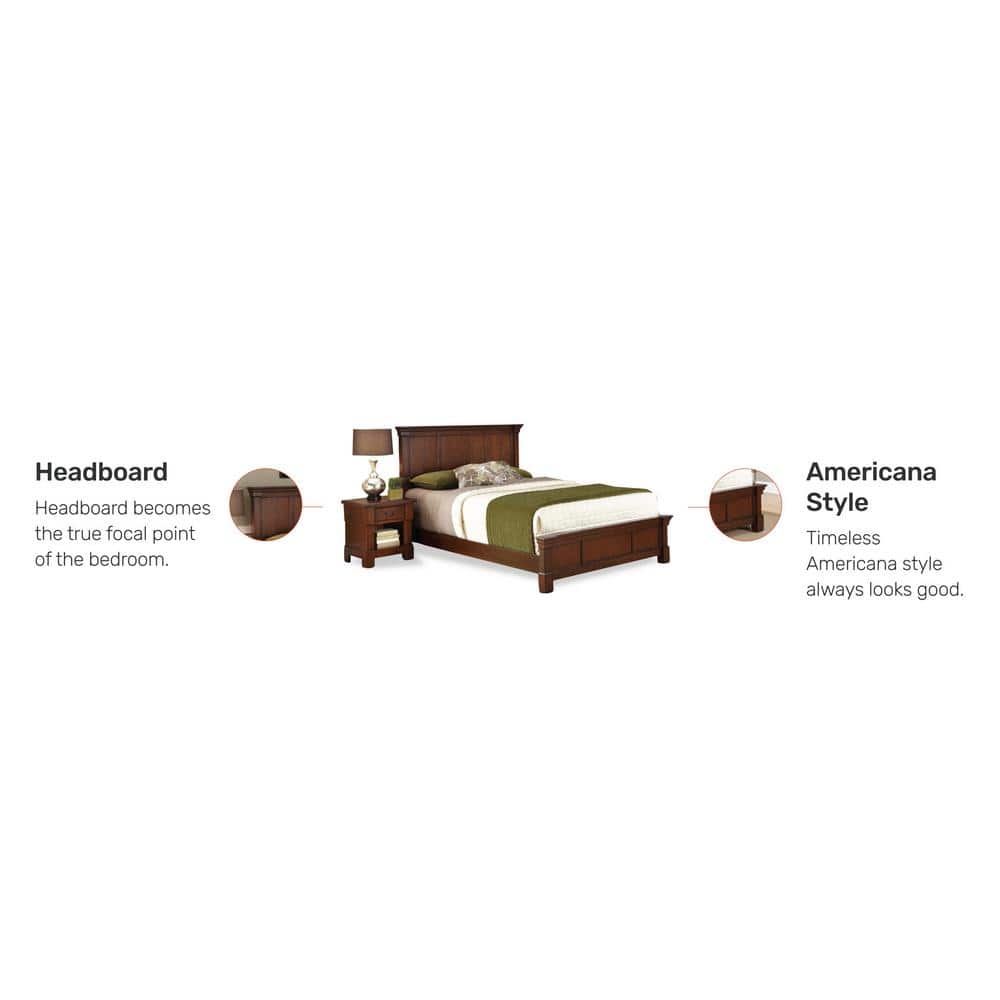 Aspen Rustic Cherry Full/Queen Mahogany Wood Headboard