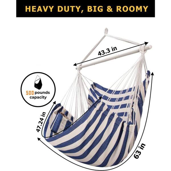 Hammock Chair Swing - Large Hanging Hammock Chair Max 500 lbs. 63