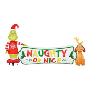 9 ft. W LED Grinch with Naughty or Nice Christmas Airblown® Inflatable