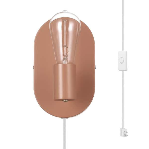Globe Electric Kiel 1-Light Cork Finish Plug-In or Hardwire Wall Sconce