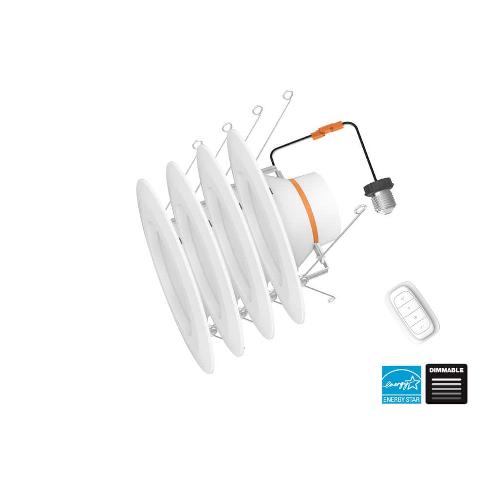 5/6 in. Integrated LED White Canless Recessed Light Trim with Adjustable Co