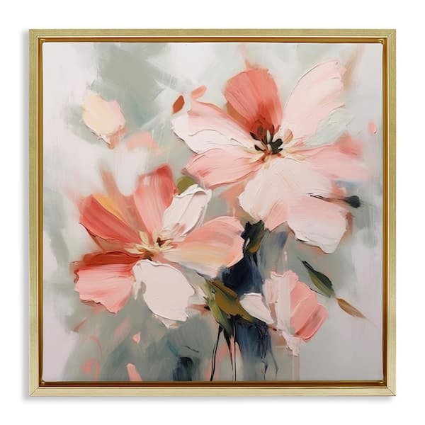 Stupell Industries Charming Pink Blossoms by Irena Orlov Gold Floater Frame Nature Graphic Art Print 25 in. x 25 in.