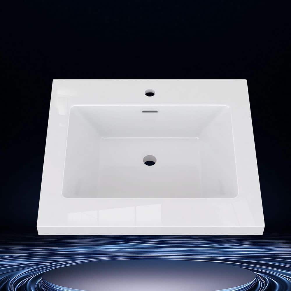 Zeafive Tor 24 in. W x 22 in. D Solid Surface Cultured Marble