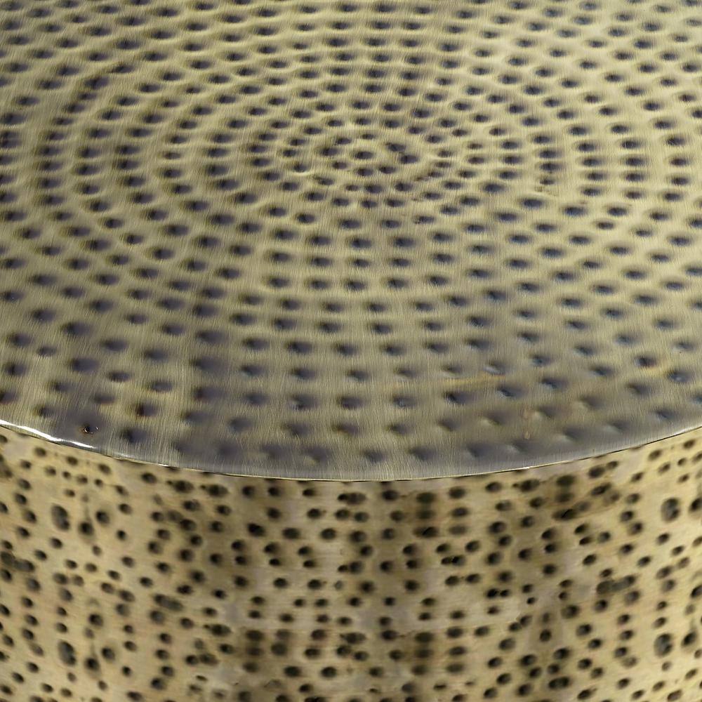 Montrose 30" Round Antique Gold and Black Metal Coffee Table