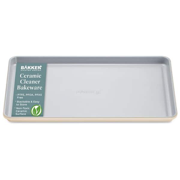 Bakkenmaster Premium Non-Stick Ceramic Baking Sheet Pan Medium Size (15.5 in. L x 10 in. W) – Cream