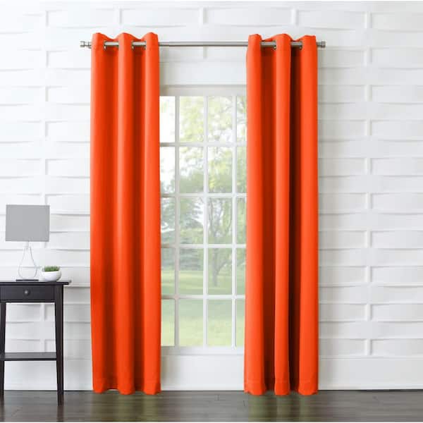 Sun Zero Tangerine Solid Grommet Room Darkening Curtain - 40 in. W x 84 in. L