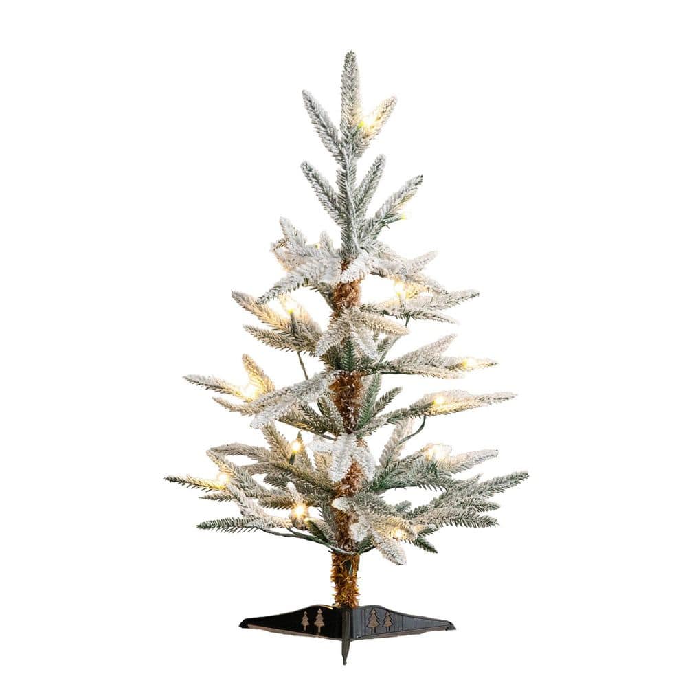 2 ft. Pre-Lit Artificial Flocked Woodland Fir Christmas Tree with 10 Warm White LED Lights price history on PriceWatchPro