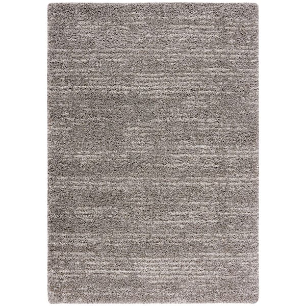 Hudson Shag 9 ft. x 12 ft. Gray/Ivory Solid Marle Area Rug