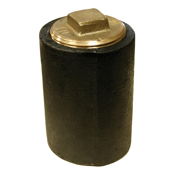 JONES STEPHENS - 3-1/2 in. Brass Raised Head Cleanout Plug 3-7/8 in. O.D. for DWV