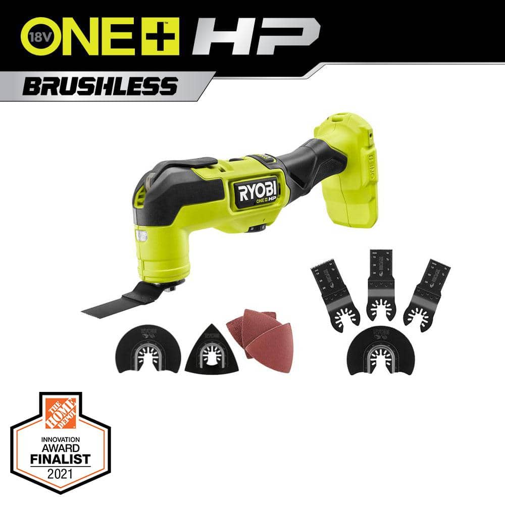 RYOBI ONE+ HP 18V Brushless Cordless Multi-Tool (Tool Only) with 4-Piece  Wood Oscillating Multi-Tool Blade Set PBLMT50B-A24401 The Home Depot
