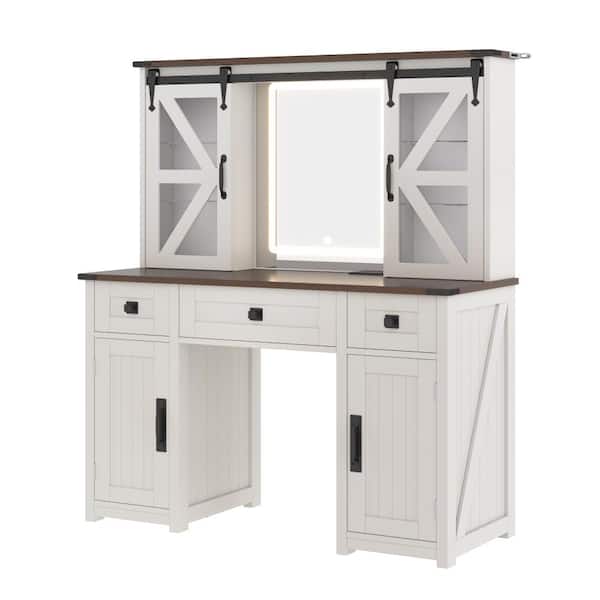 beige color dressing table Mixoy Beige Makeup Vanity Dressing Table Set with Touch Screen LED  Mirror,Drawers,Bedroom Dressing Table and Cushioned Stool - Bed Bath &  Beyond