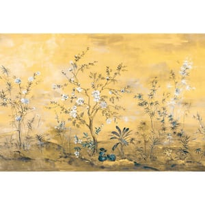98 in. x 145 in. Yellow Chinoiserie Wall Mural