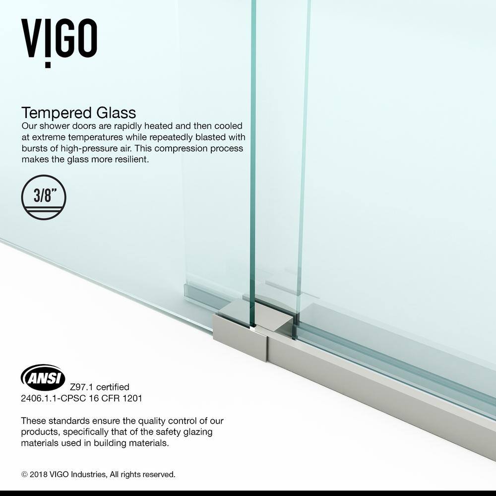 Luca 60" Frameless Sliding Tub Door with Clear Glass