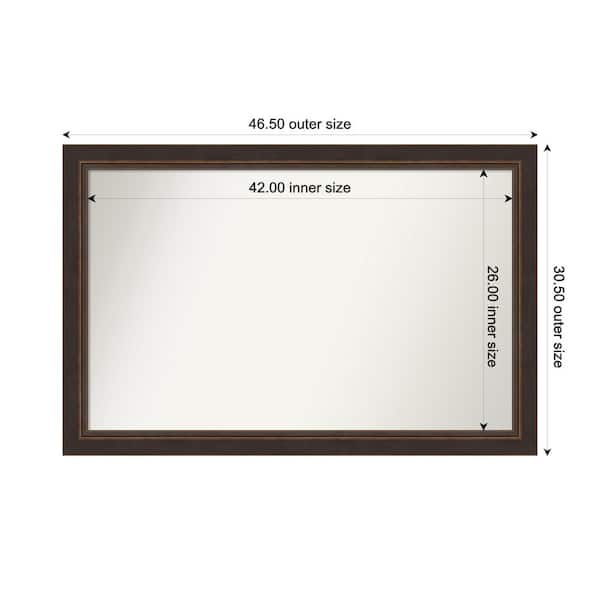 Lara Bronze 46.5 in. x 30.5 in. Custom Non-Beveled Wood FramedBathroom Vanity Wall Mirror