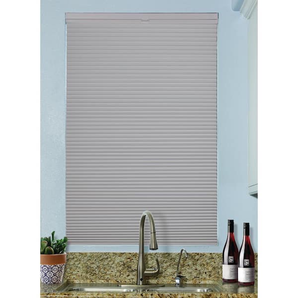 BlindsAvenue Gray Sheen Cordless Top-Down Bottom-Up Blackout Fabric Cellular Shade 9/16 in. Single Cell 35.5 in. W x 72 in. L